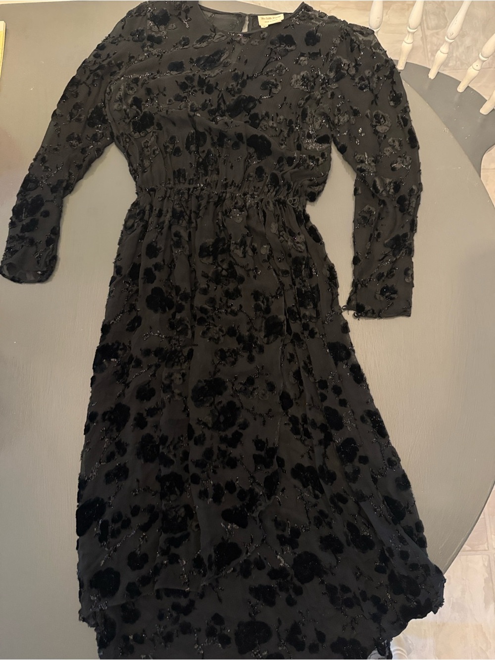 The Silk Farm vintage sheer black dress